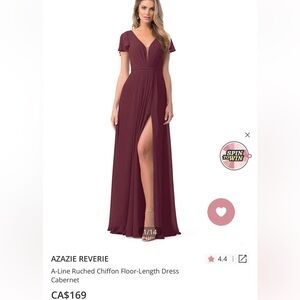 Azazie bridesmaid formal burgundy dress